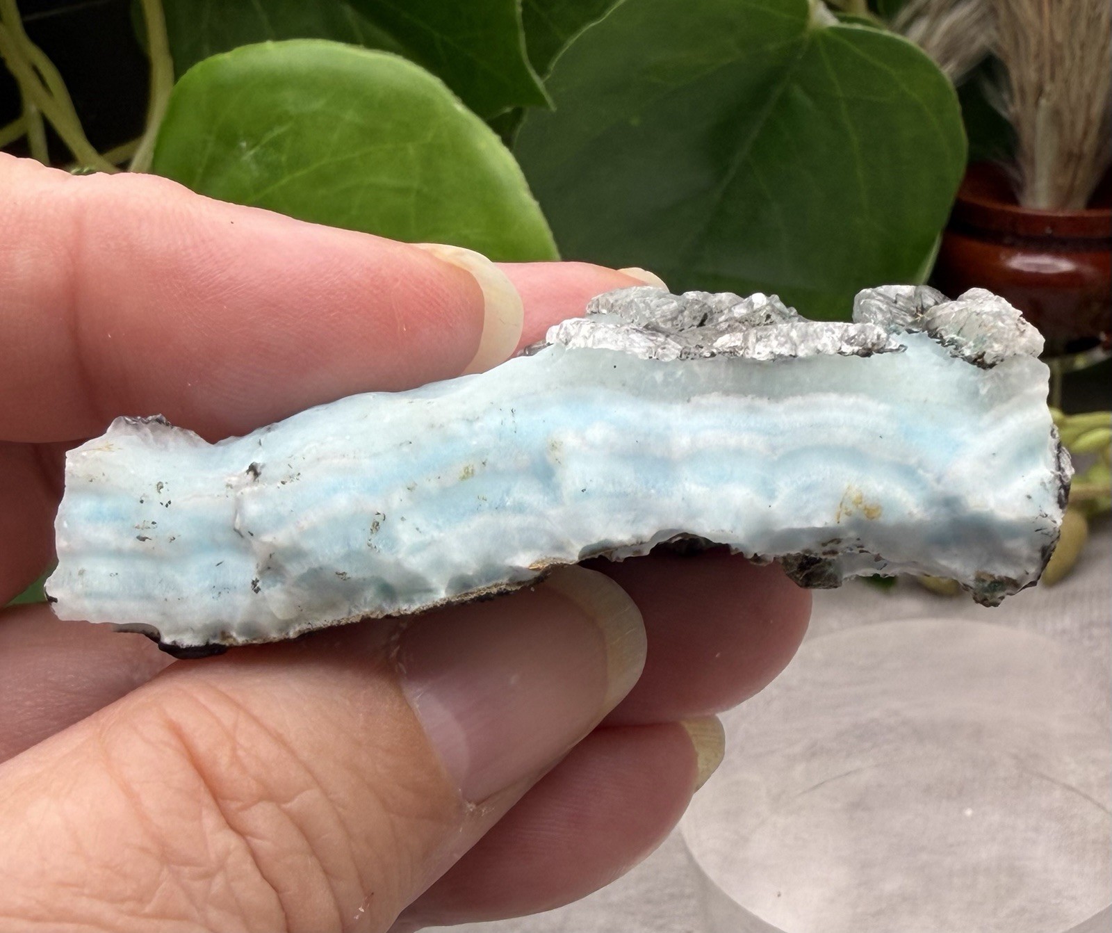Crystal 43g Hemimorphite With Selenite Specimen Mineral Raw