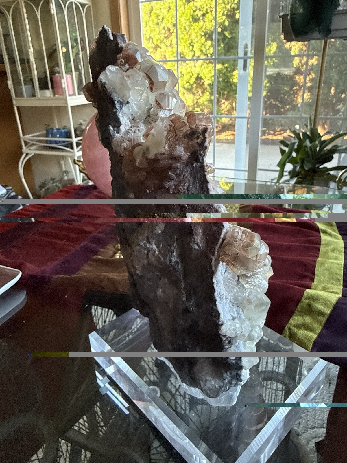 Stunning Collectors Red Benz Calcite Crystal Specimen w/Acrylic Stand 4.8lb