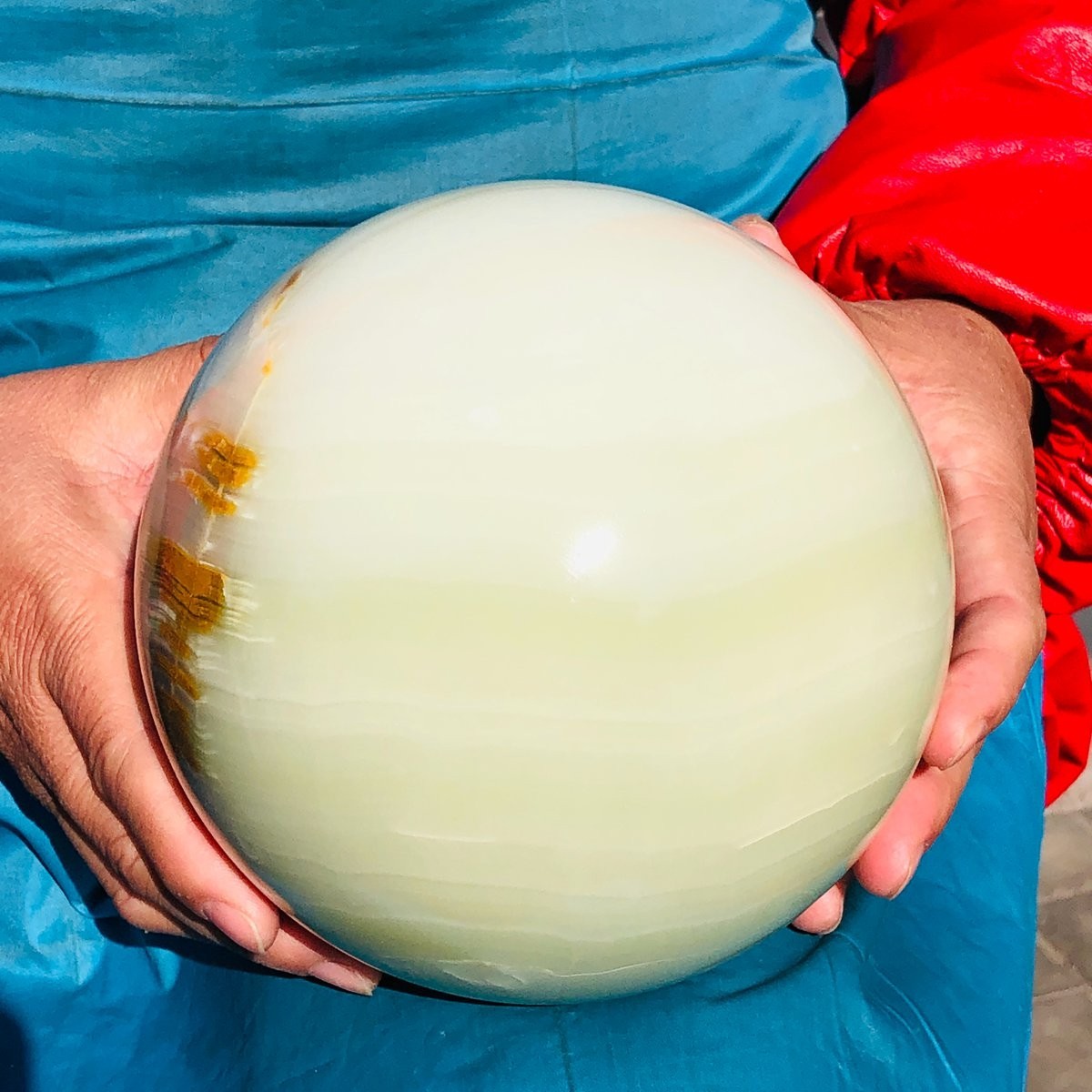 10.78LB Natural Afghan Jade Chakra Quartz Sphere healing ball Specimen 3280