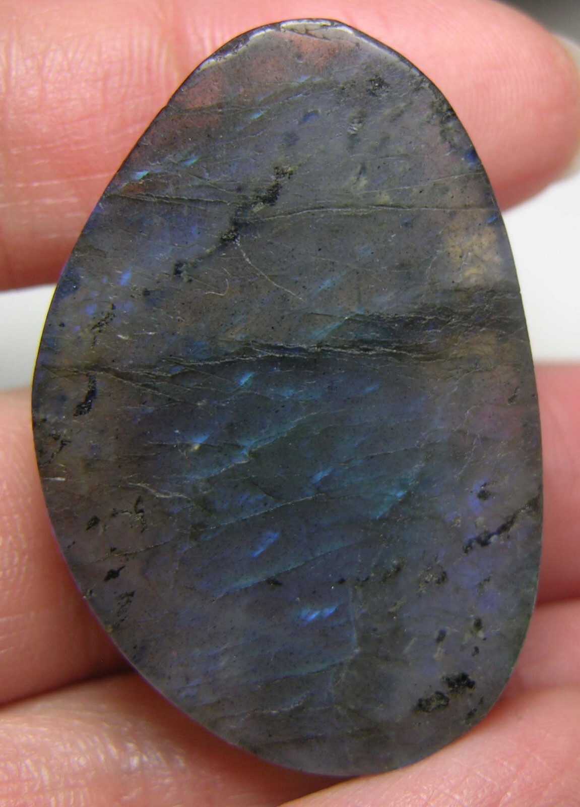#37 Madagascar 82.60ct Natural Labradorite Indian Head Carving 16.50g 41.00mm