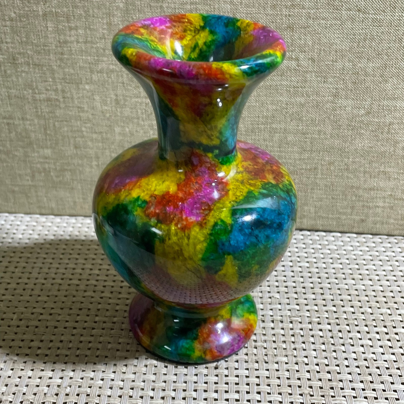 835g Seven Colors Jade vase specimen Decorative -Taiwan China