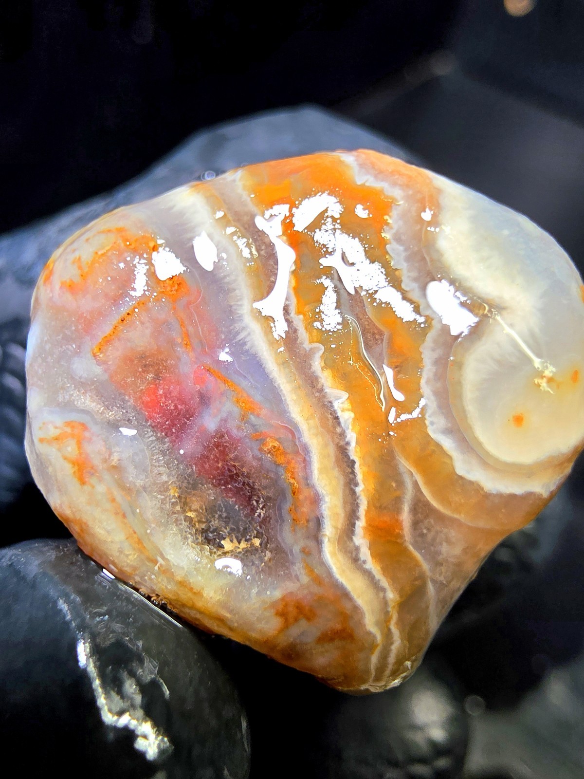 Lake Superior Fragmented Membrane Agate In Blue Chalcedony & Amethyst Quartz 1oz
