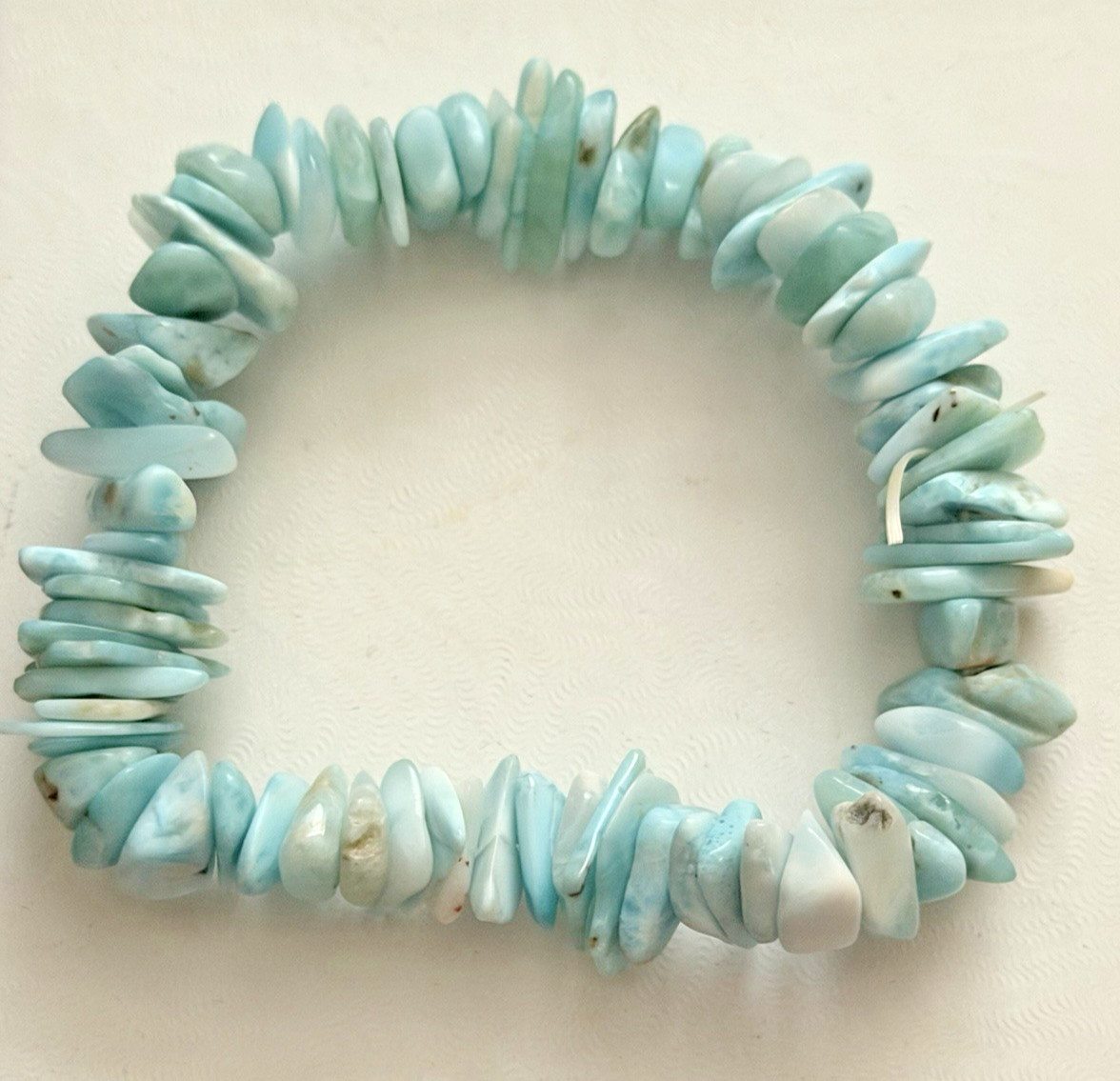 Larimar Small Natural Chip Bracelet Size 7