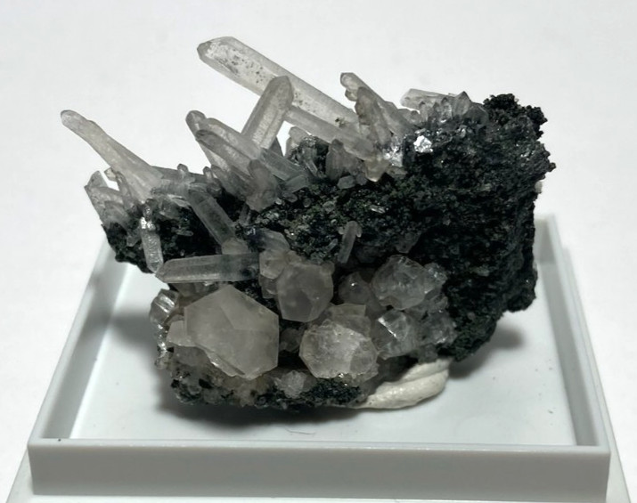 Quartz needles and Calcite Thumbnail from China