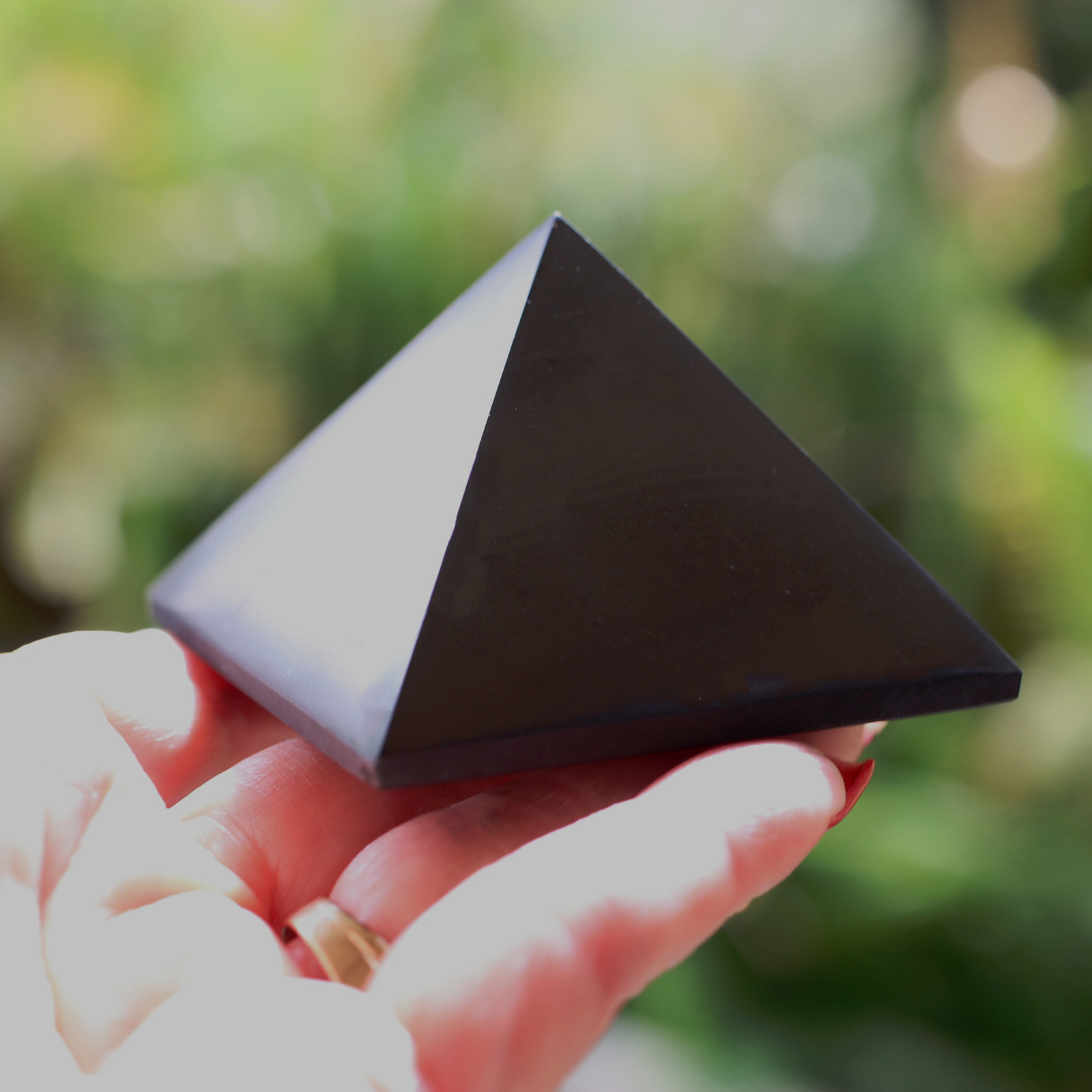 Karelia Shungite Pyramid ONE 60mm 2.4 inch BETTER Than Orgone EMF Protection