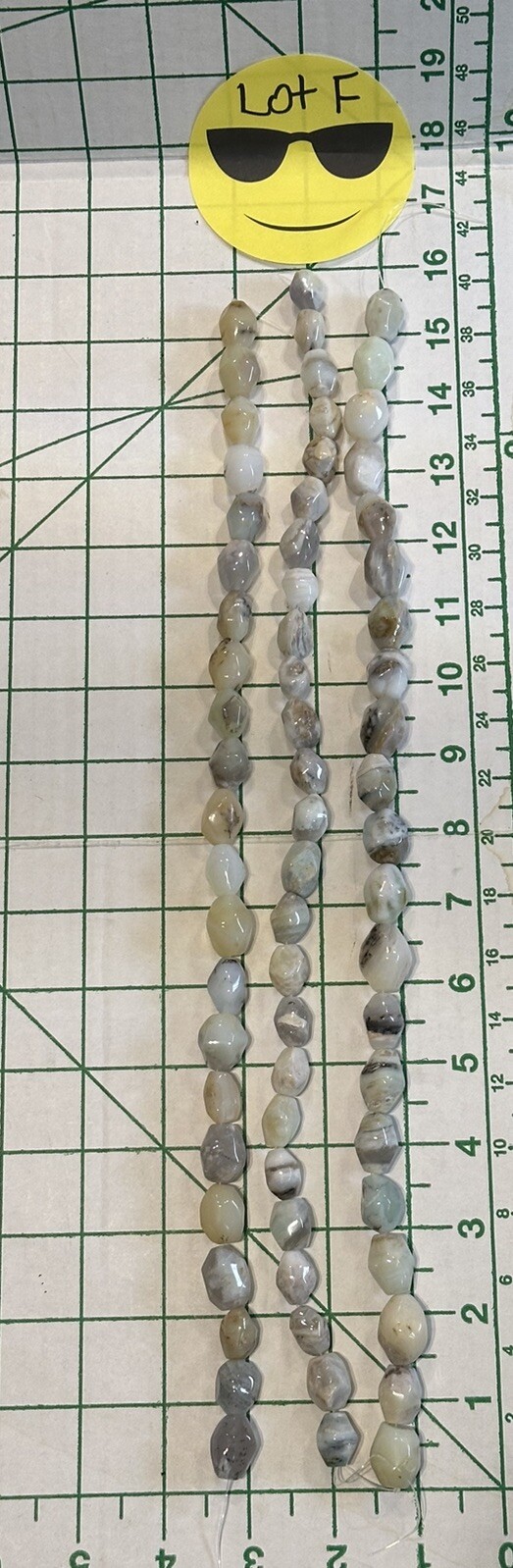 LOT 3 Polished 15” Agate Stones Strands Brown Green White Grey Mixed Colors READ