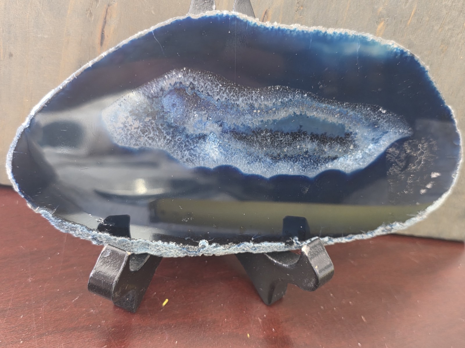 Blue Tone Agate Geode Slab Slice Quartz Polished 6 in