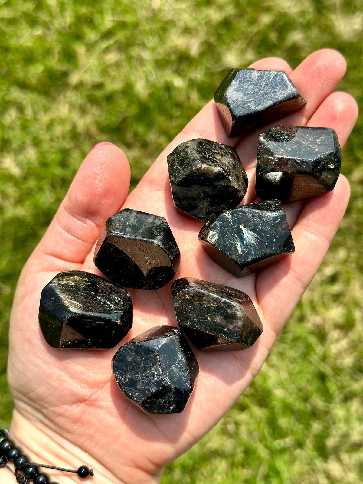 Arfvedsonite Free Form Stone, Natural Arfvedsonite from Canada