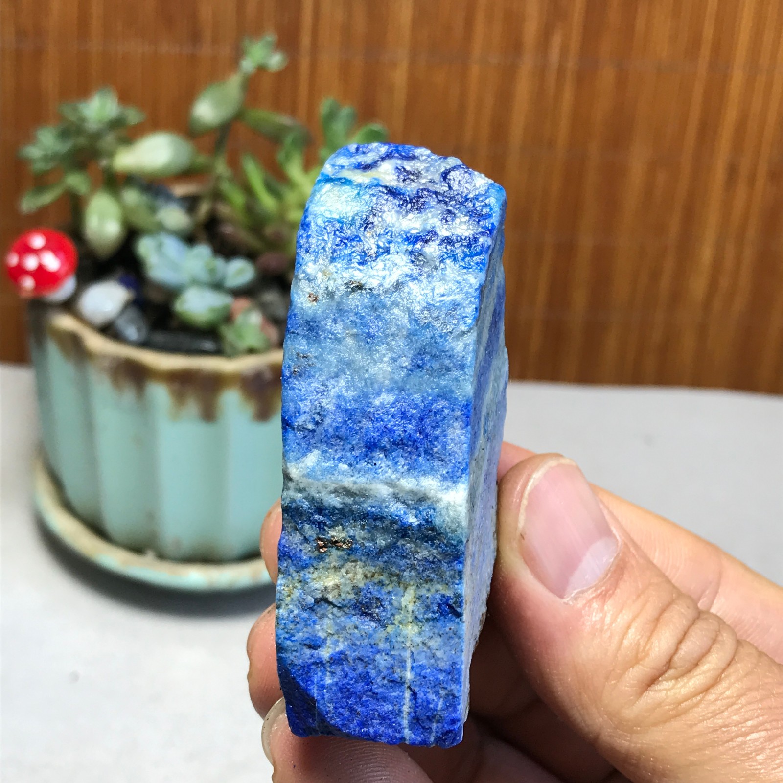 91g Natural lapis lazuli Crystal gemstone Rough Mineral Specimen healing A5698