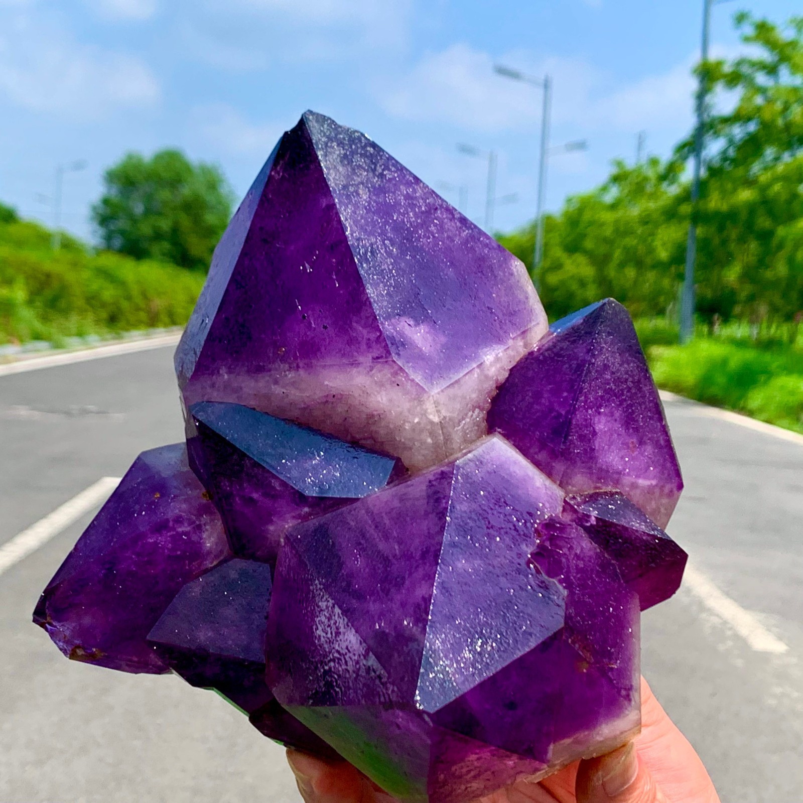 5.25LB Natural Amethyst geode quartz cluster crystal specimen Healing