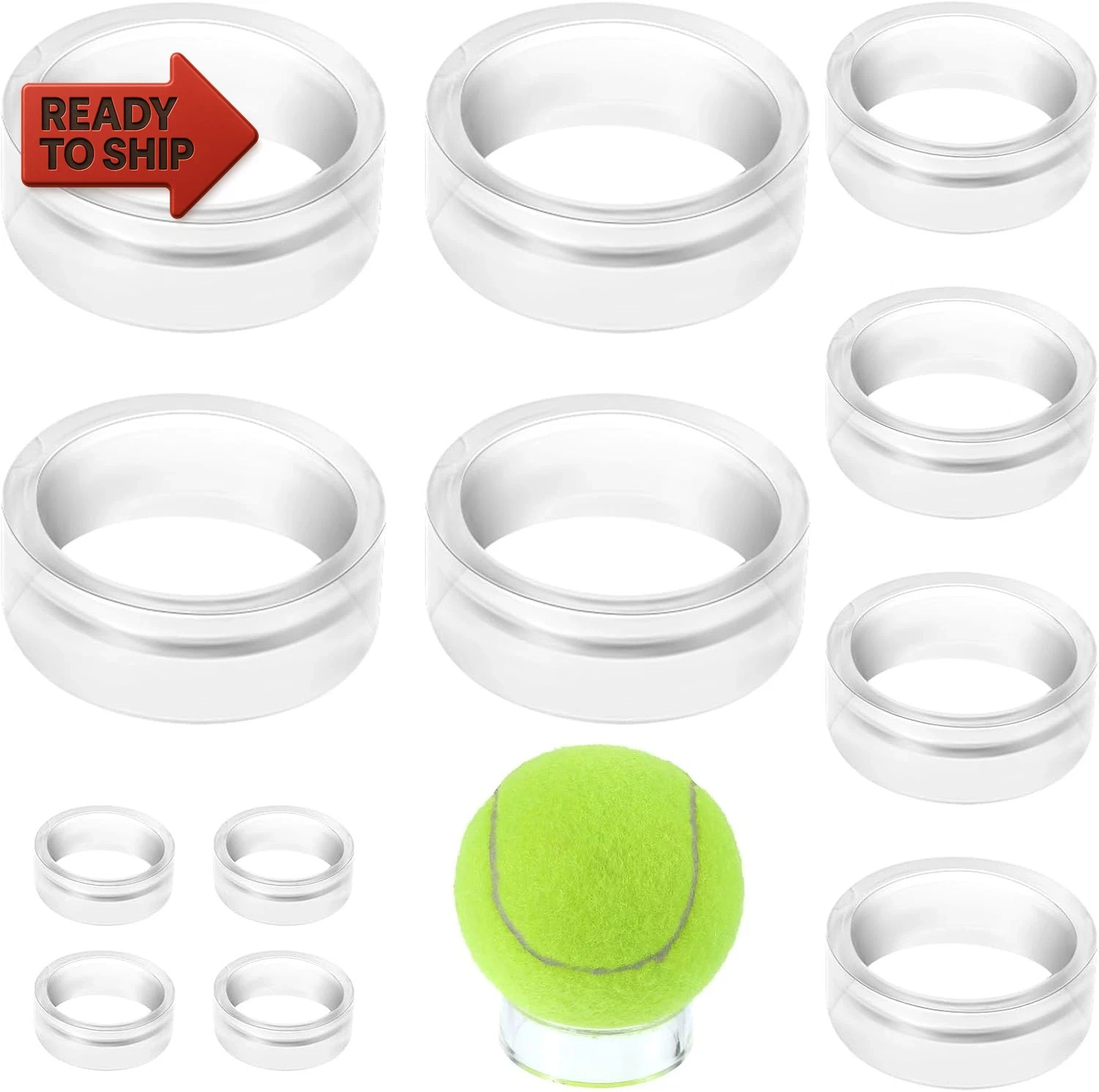12 PCS Acrylic Sphere Display Stand, 3 Sizes Clear Sphere Holder Round