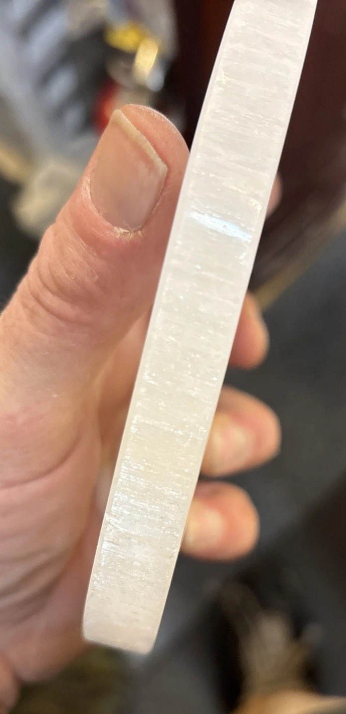 5 1/2” Selenite Charging Plate/Grid With Sun And Moon Phases