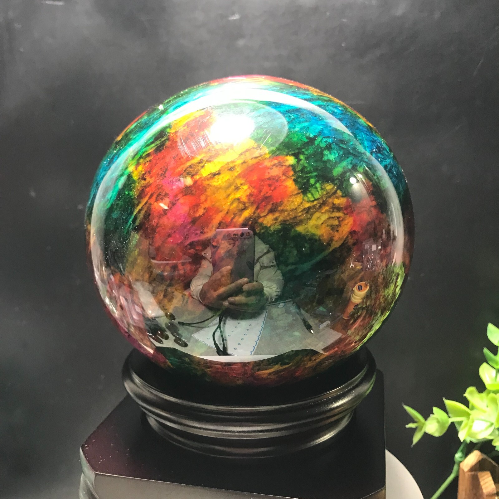103mm 1680g “Seven Colors Jade” sphere specimen -Taiwan China Gift 01