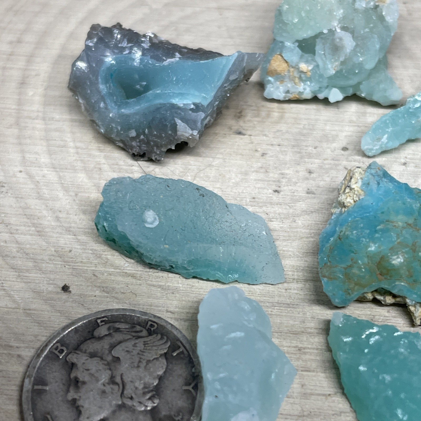 RARE BLUE SMITHSONITE X AURICHALCITE 8 Pieces YANGA KOUBENZA, Dr Of Congo