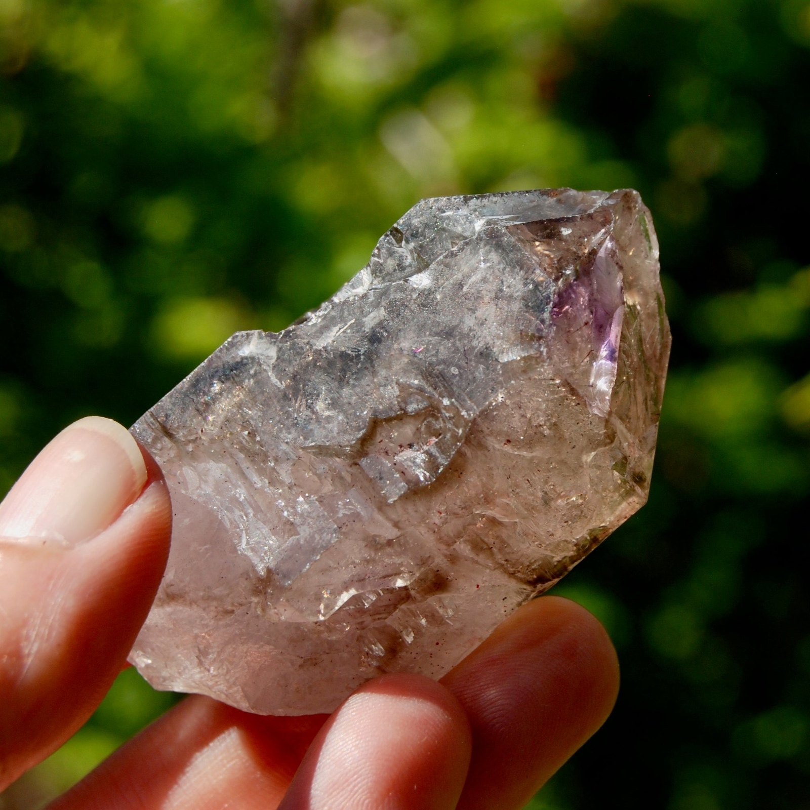 2.6in 90g Smoky Amethyst Quartz Crystal Elestial, Zimbabwe aa1
