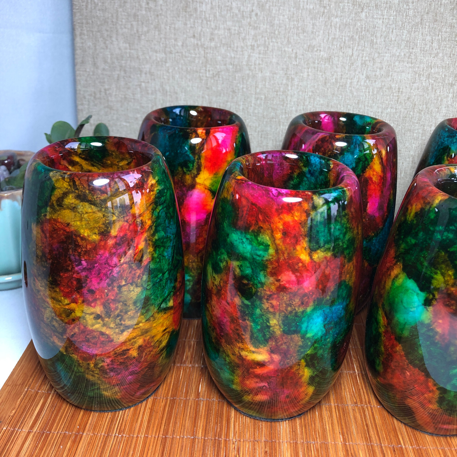 1pcs Natural “Seven Colors Jade” vase specimen -Taiwan China 130mm 950g-1100g