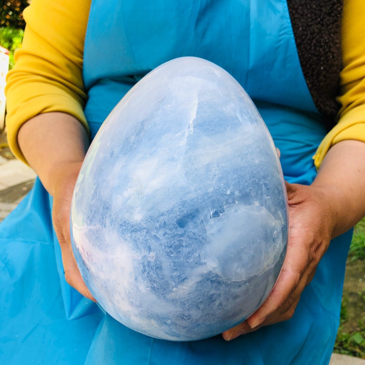 11.5LB Natural Beautiful Blue Crystal Egg Crystal Mineral Specimen Healing 4764