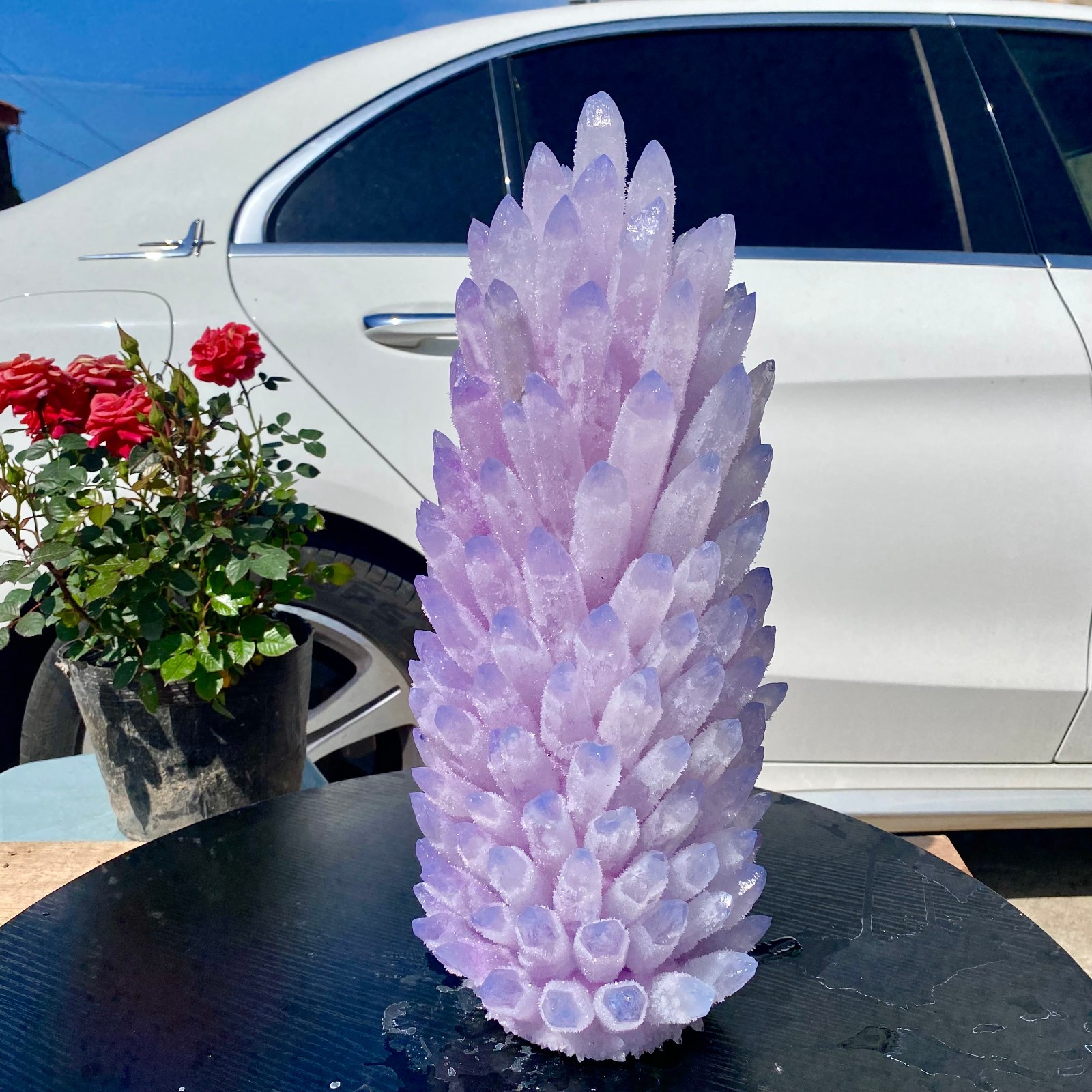 24LB New Find purple Phantom Crystal Quartz Cluster Mineral Specimen Healing