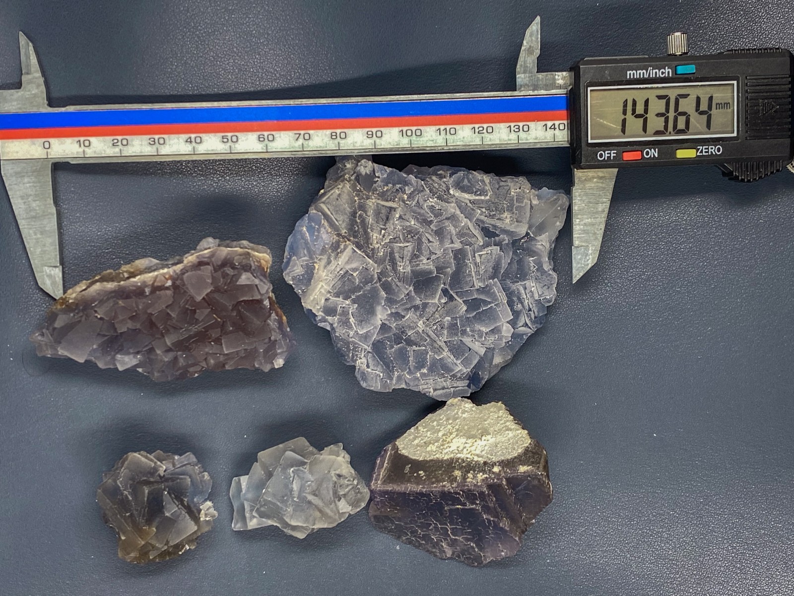 455g Natural Cubic Blue Purple Fluorite Crystal Specimen Mix Lot Mineral Stones