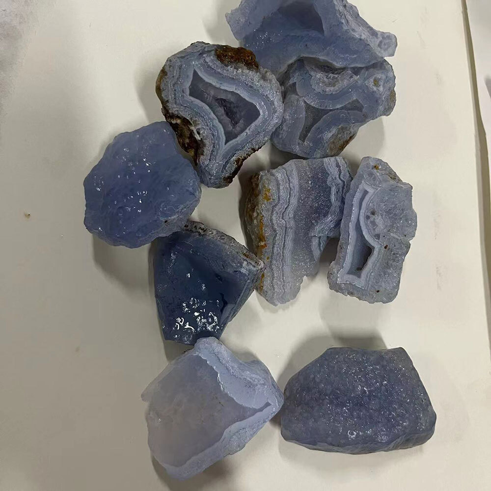 100g Raw Blue Lace Agate Stone – Rough Blue Lace Agate Healing Crystal Stone*