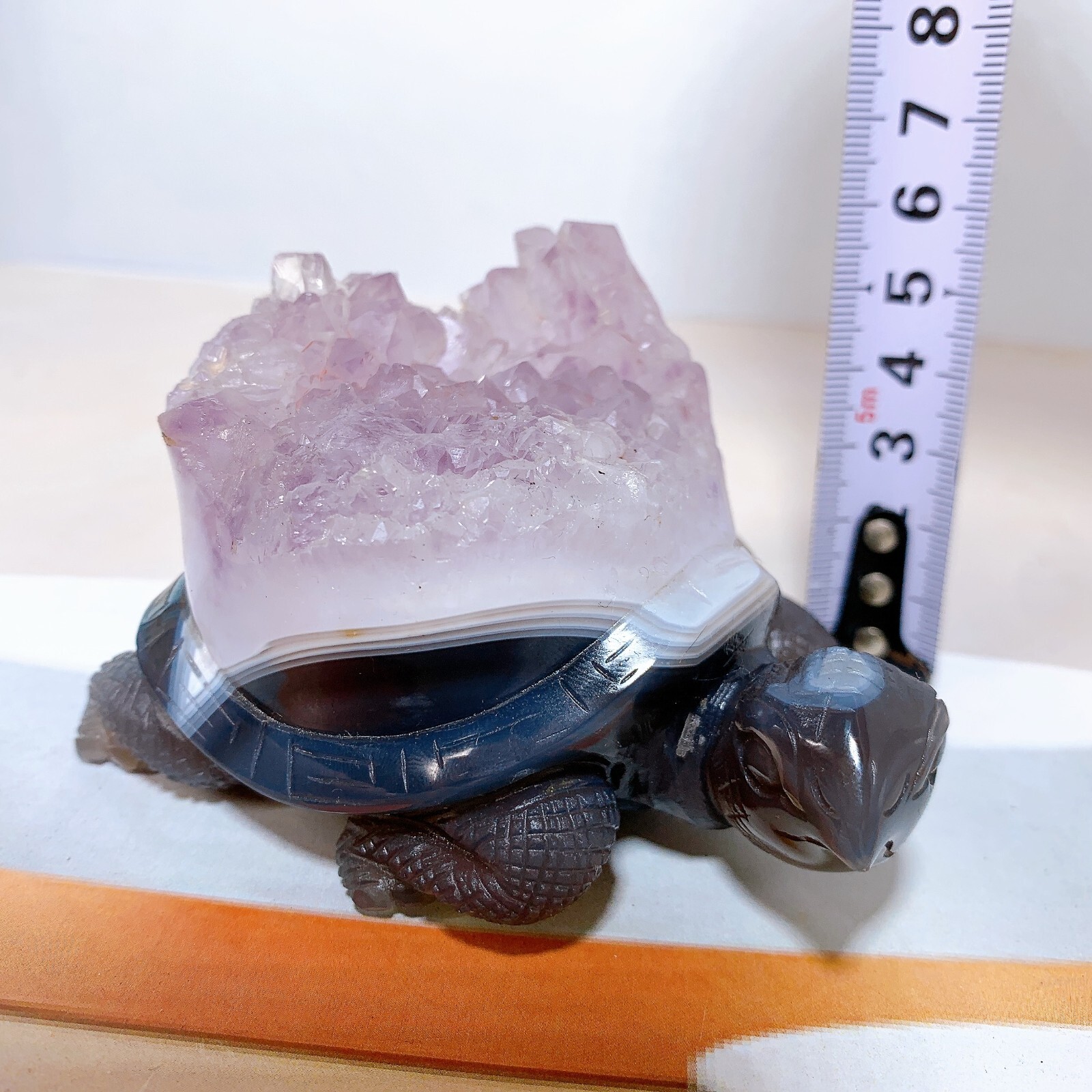 1pc Natural amethyst agate turtle Crystal turtle carving healing Home decora