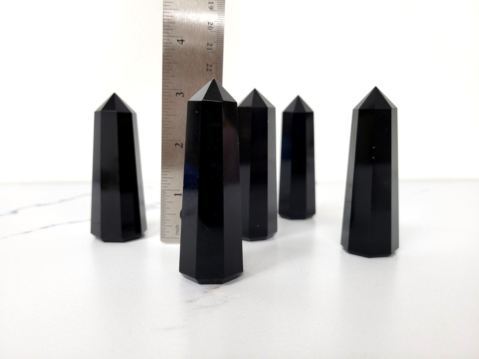 POLISHED CRYSTAL TOWER POINTS OBELISK WAND HEALING GEMSTONE FOR REIKI & GRIDS