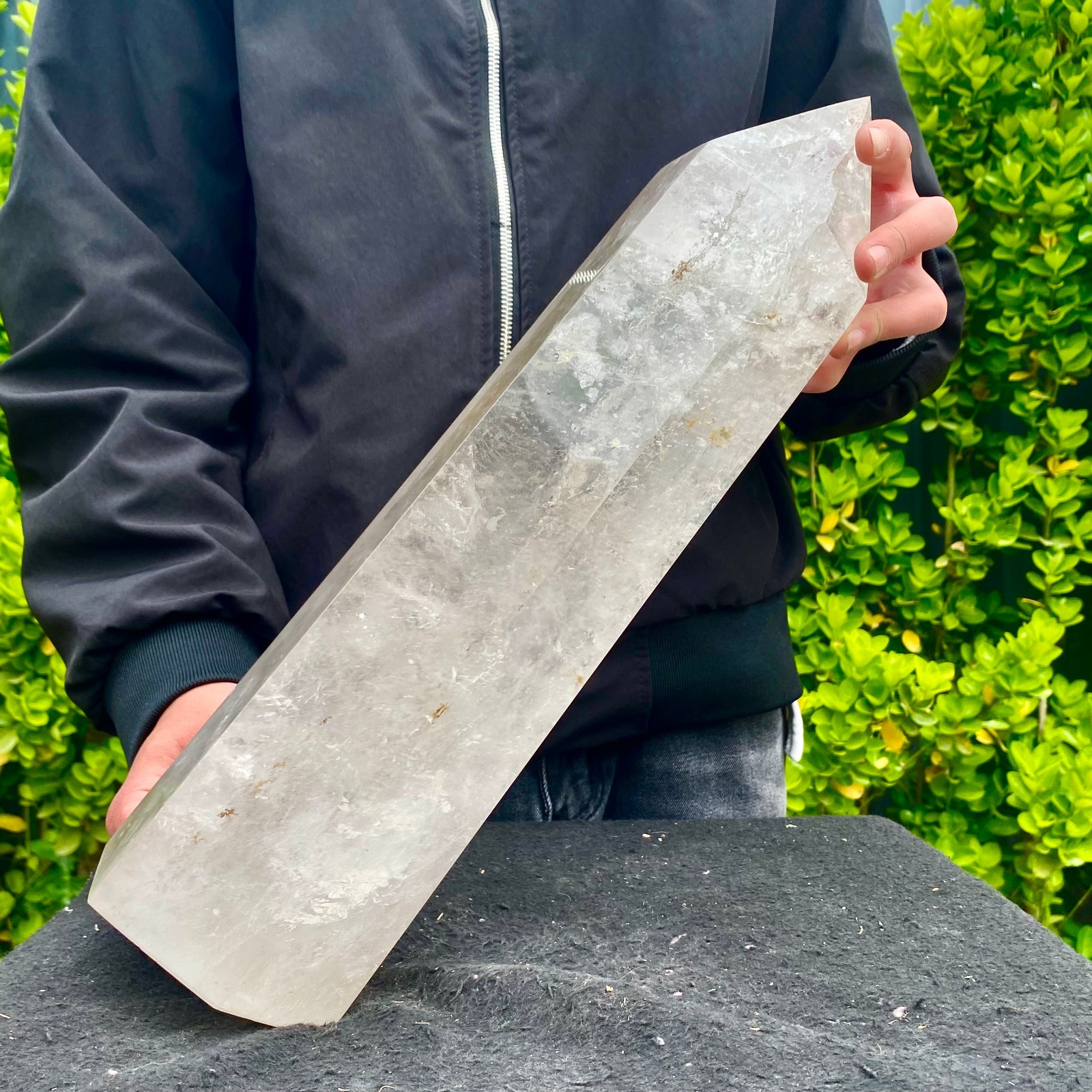 14.6LB Natural Clear Quartz Crystal Point Healing Wand Polished Rock