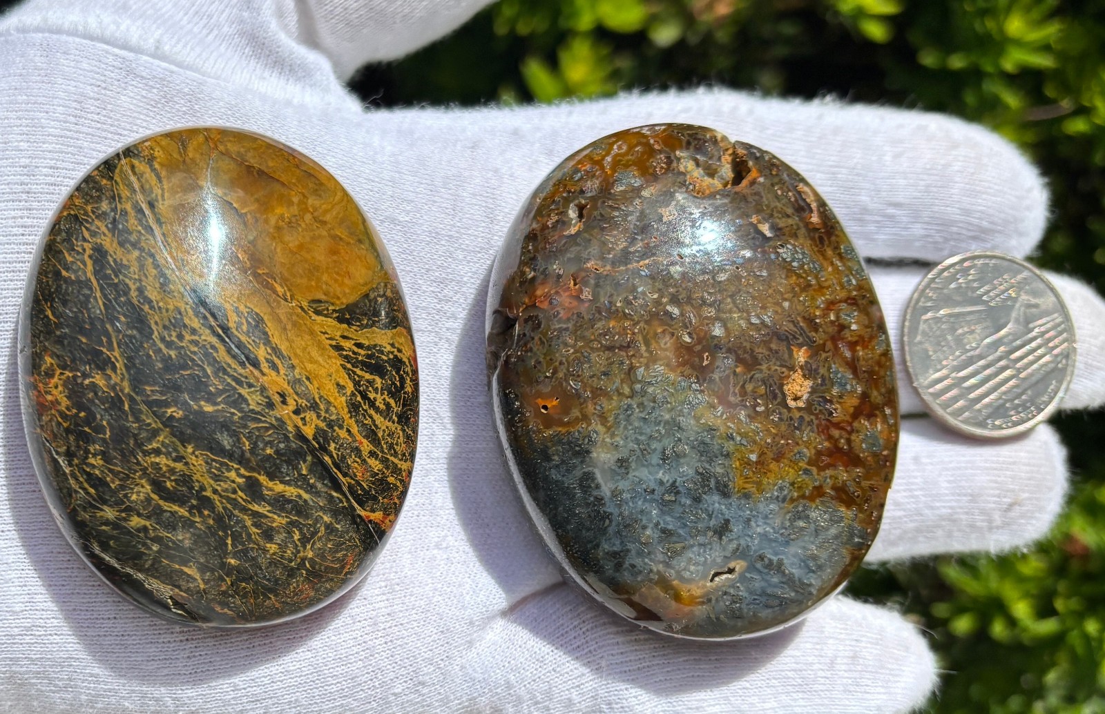 US SALE 187g LOT MULTI-COLORED MARCASITE/BLUE MIZONE OPAL PALMSTONES PALM STONE