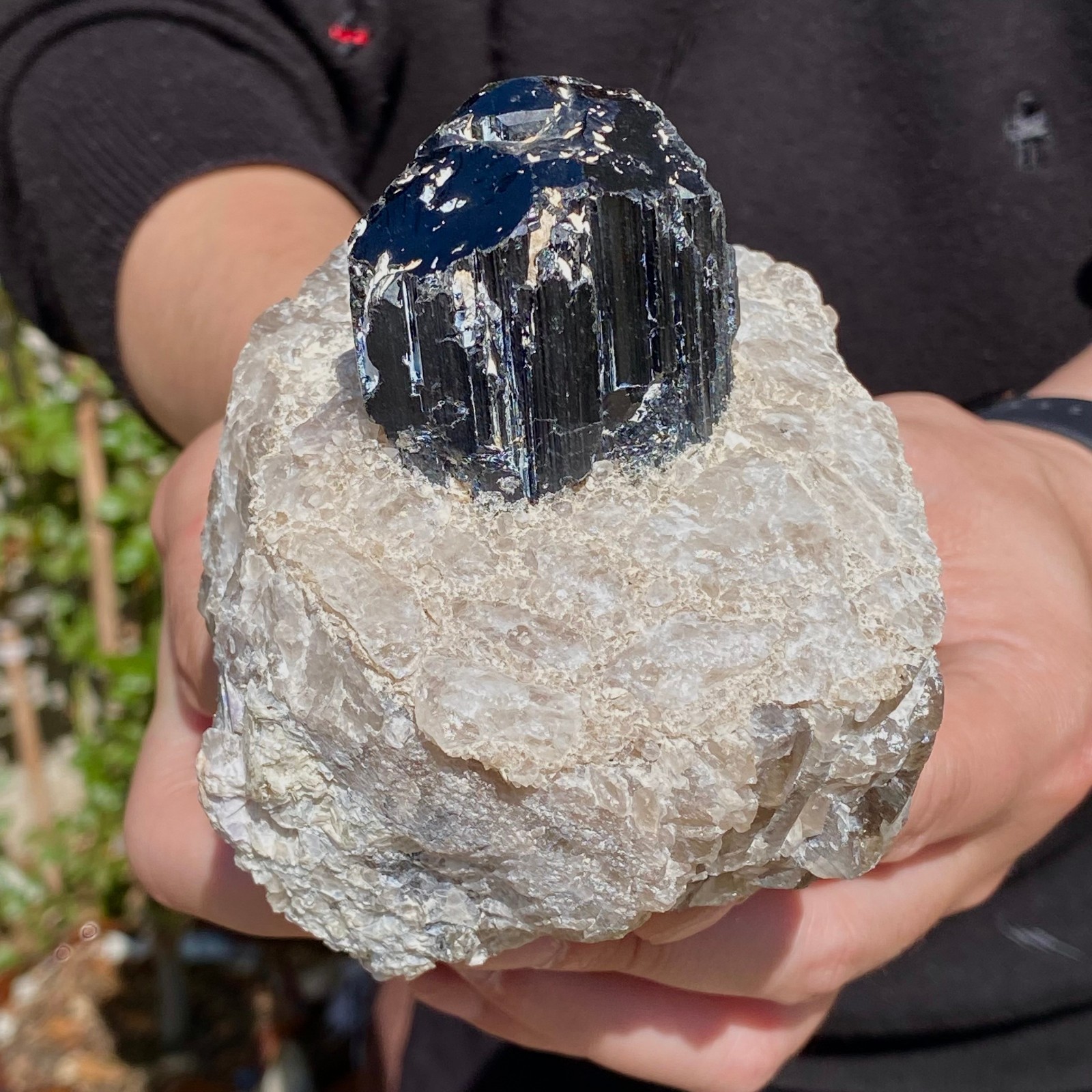 1.77LB Natural black tourmaline crystal gemstone rough mineral specimen