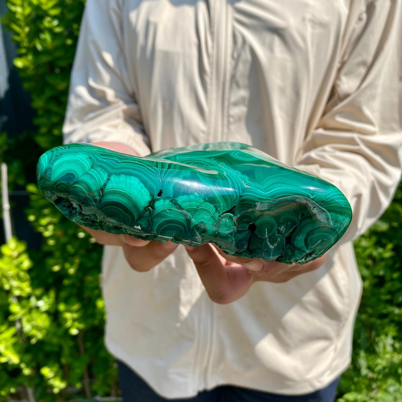 2.86LB Natural glossy Malachite transparent cluster rough mineral sample