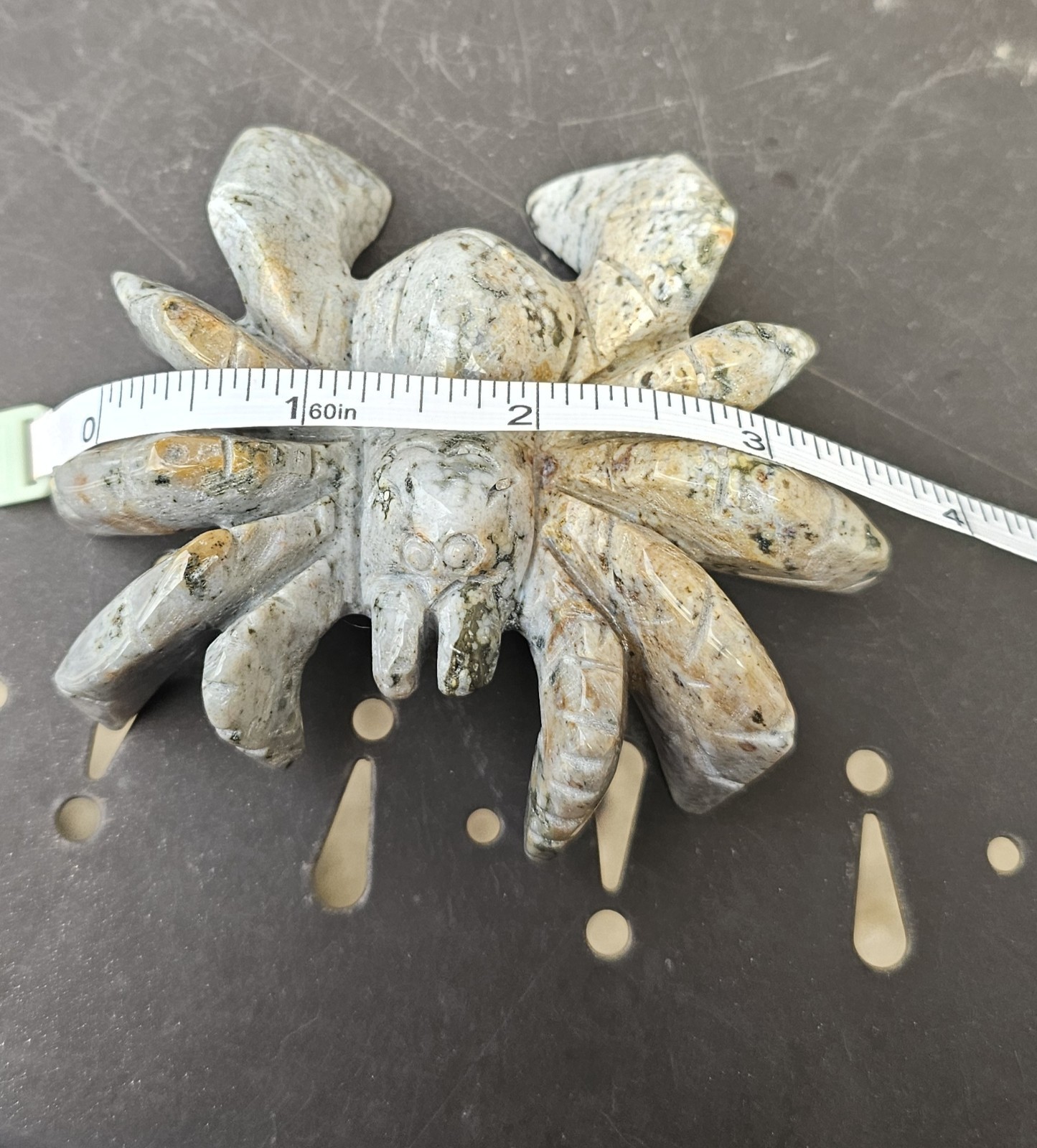 Ocean Jasper Spider Carving