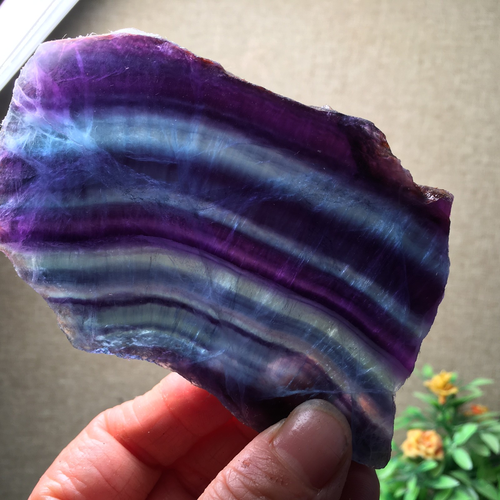 173g Natural Fluorite Crystal Rough stone specimens China fb1459