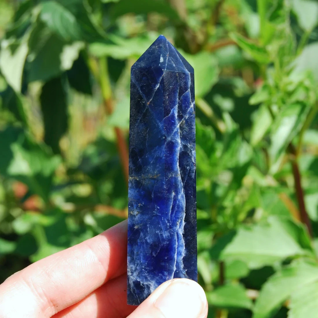Natural Sodalite Quartz Crystal Tower Obelisk Wand Mineral Specimen Collector