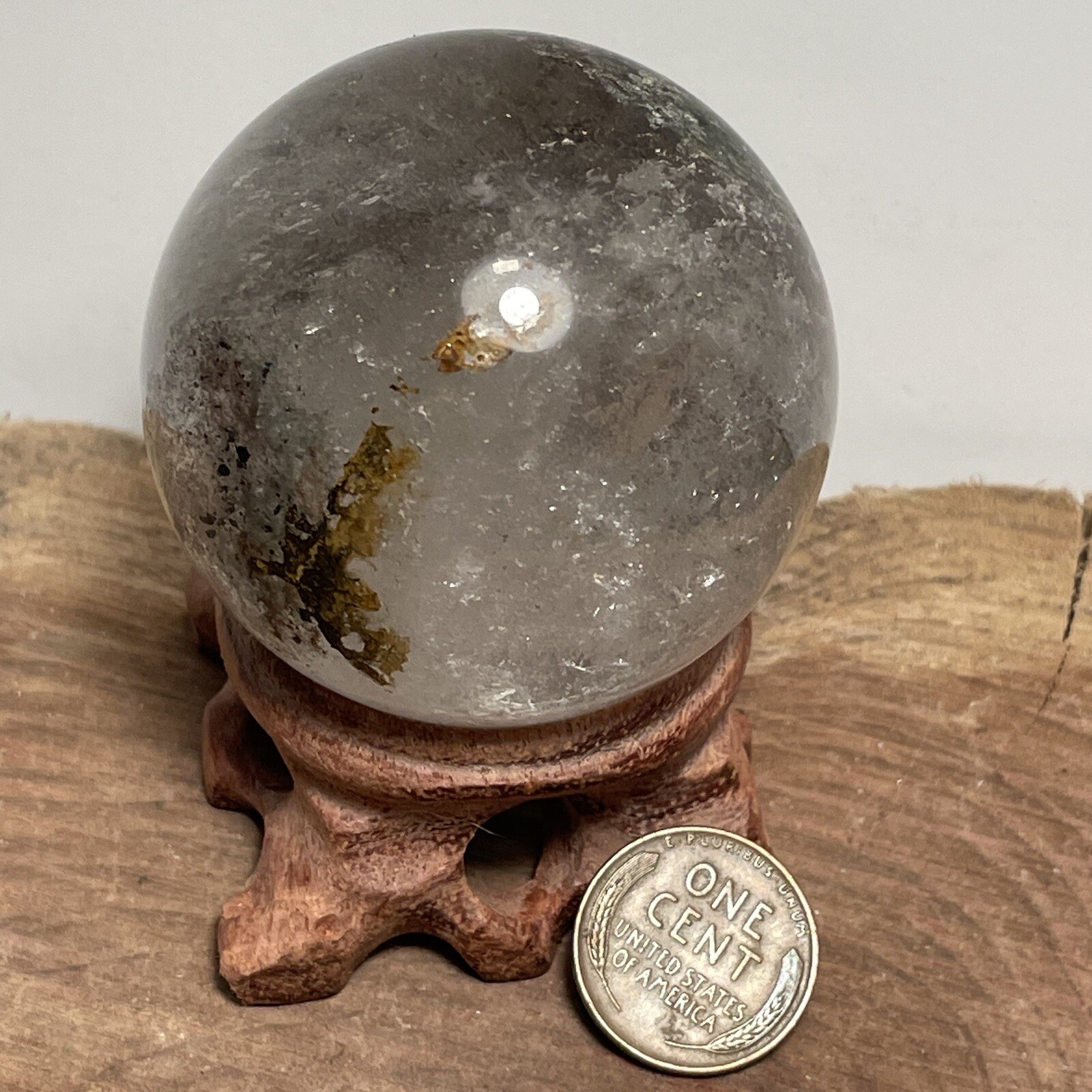 **No Stand** Beautiful Little Garden Quartz Sphere 187 Grams