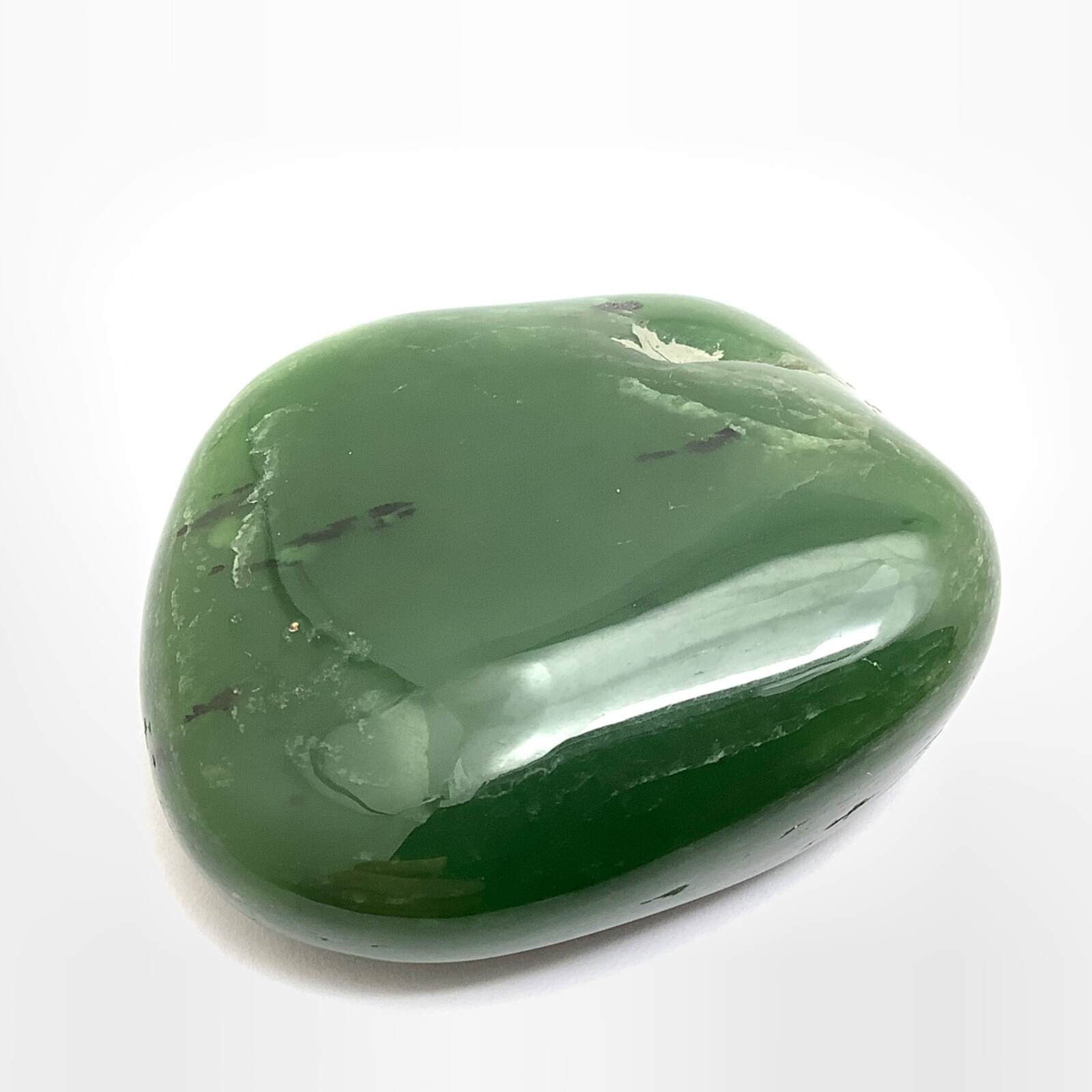 Siberian Jade Pebble Primo Green Polish Nephrite Jade Stone Specimen Siberia 35g