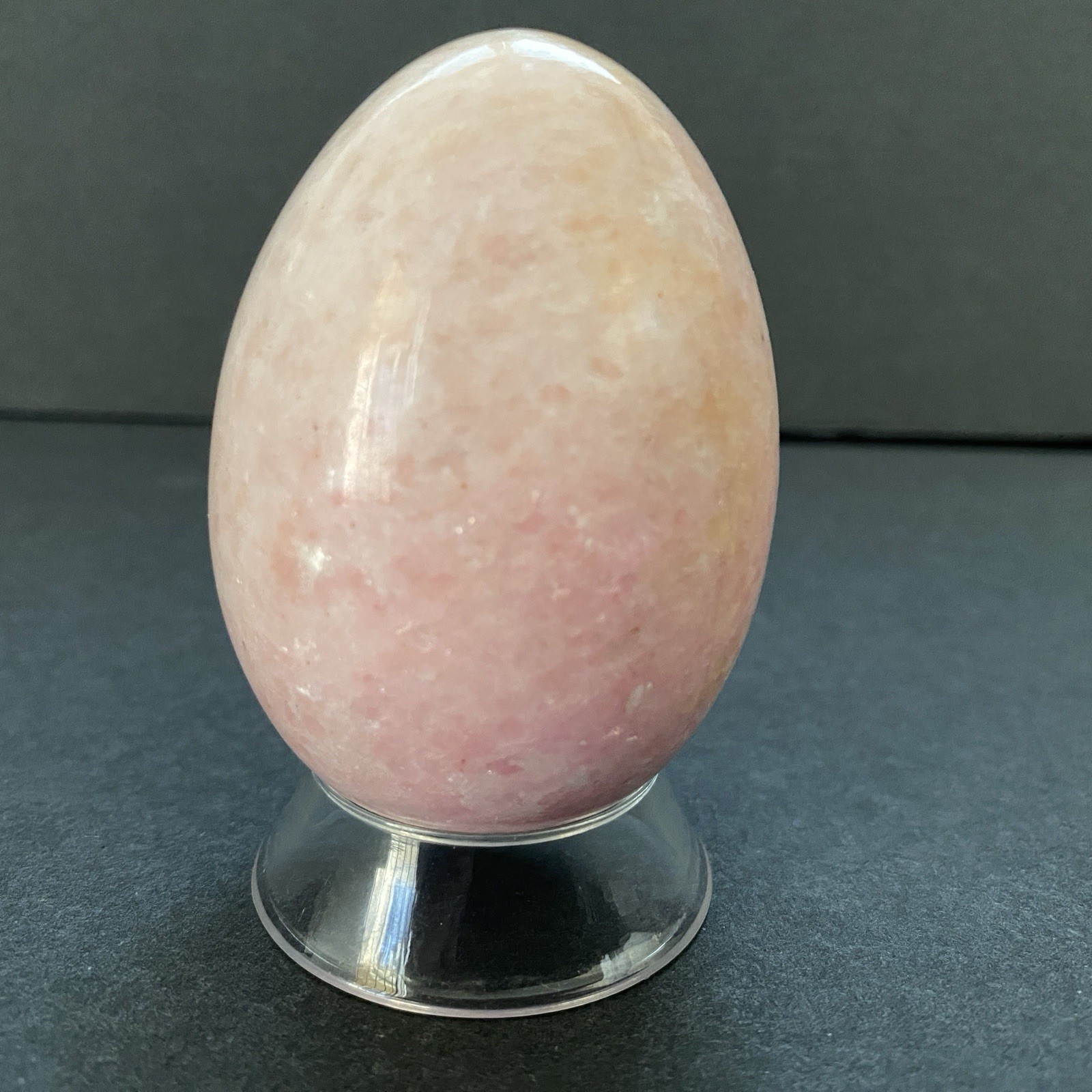 Natural Onyx Stone Egg With Stand Hand Polished Banded Agate Calcite Crystal