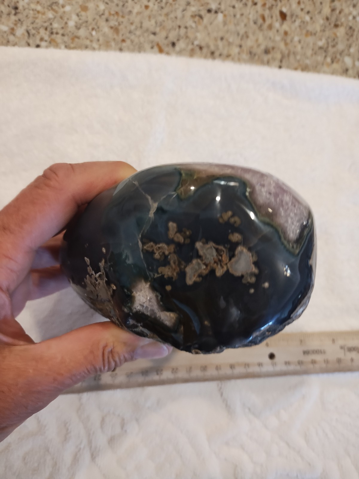 Amethyst Display Piece Uruguay 2.8 Pounds, 1293 Grams, Polished, 6in X 4in X 3in