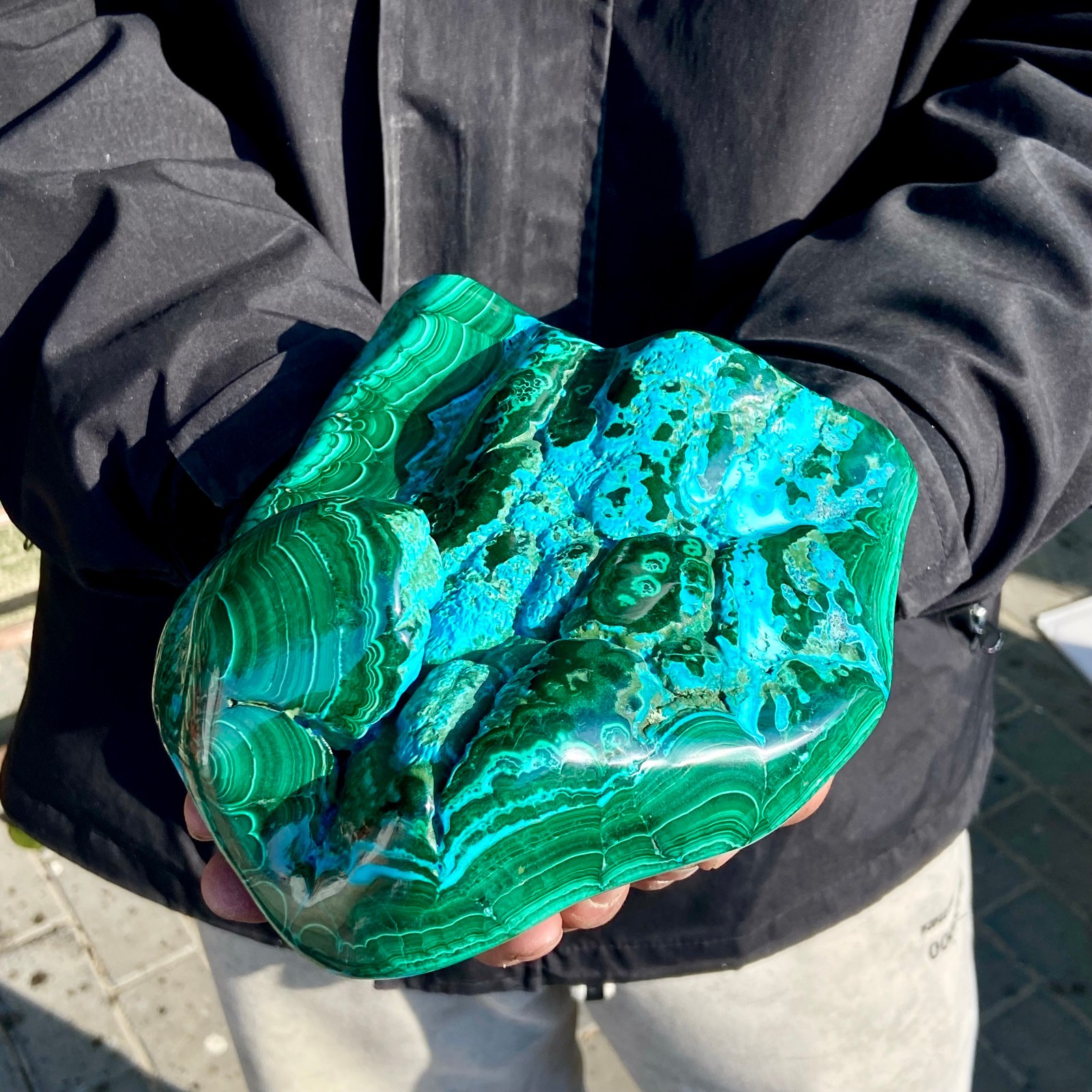 5.9LB Natural Malachite Cat Eye Mineral Specimens Quartz Crystal Reiki Healing