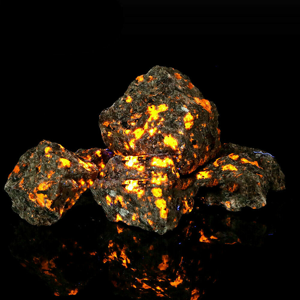 Raw Rough Natural Yooperlite Flame Fire Stone Mineral Crystal Decoration 100g