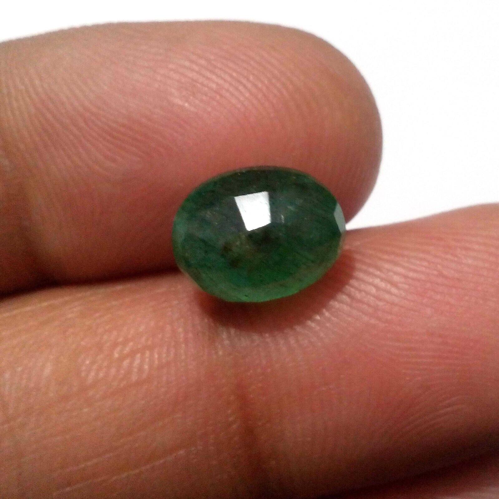 Gorgeous Pretty 4.10 Crt Green Zambian Emerald Faceted Oval Shape Loose Gemstone