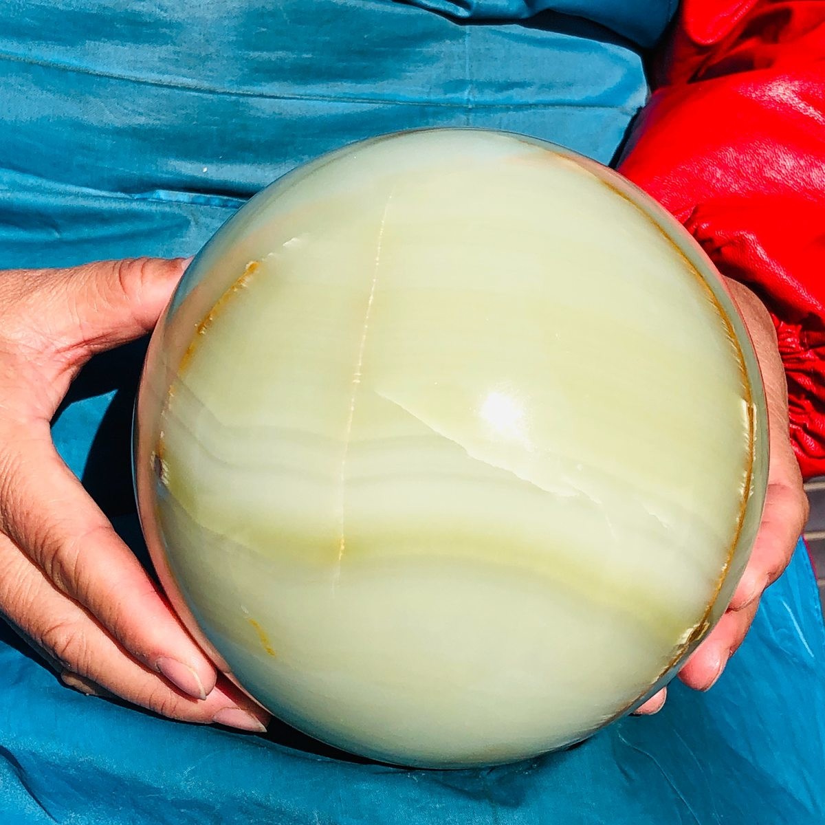 10.58LB Natural Afghan Jade Chakra Quartz Sphere healing ball Specimen 3295