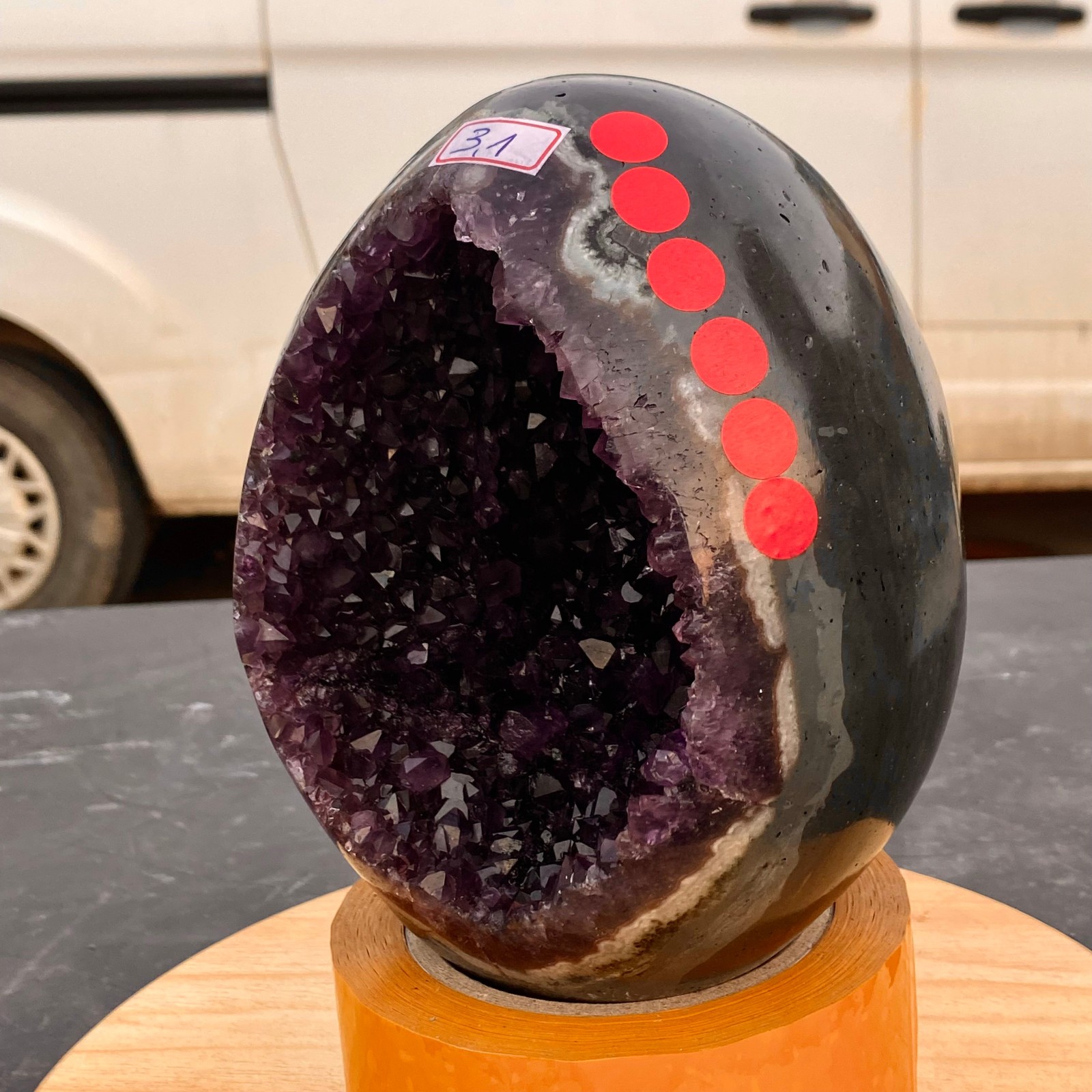 6.83LB Large Natural amethyst Dinosaur egg Quartz Crystal specimen healing