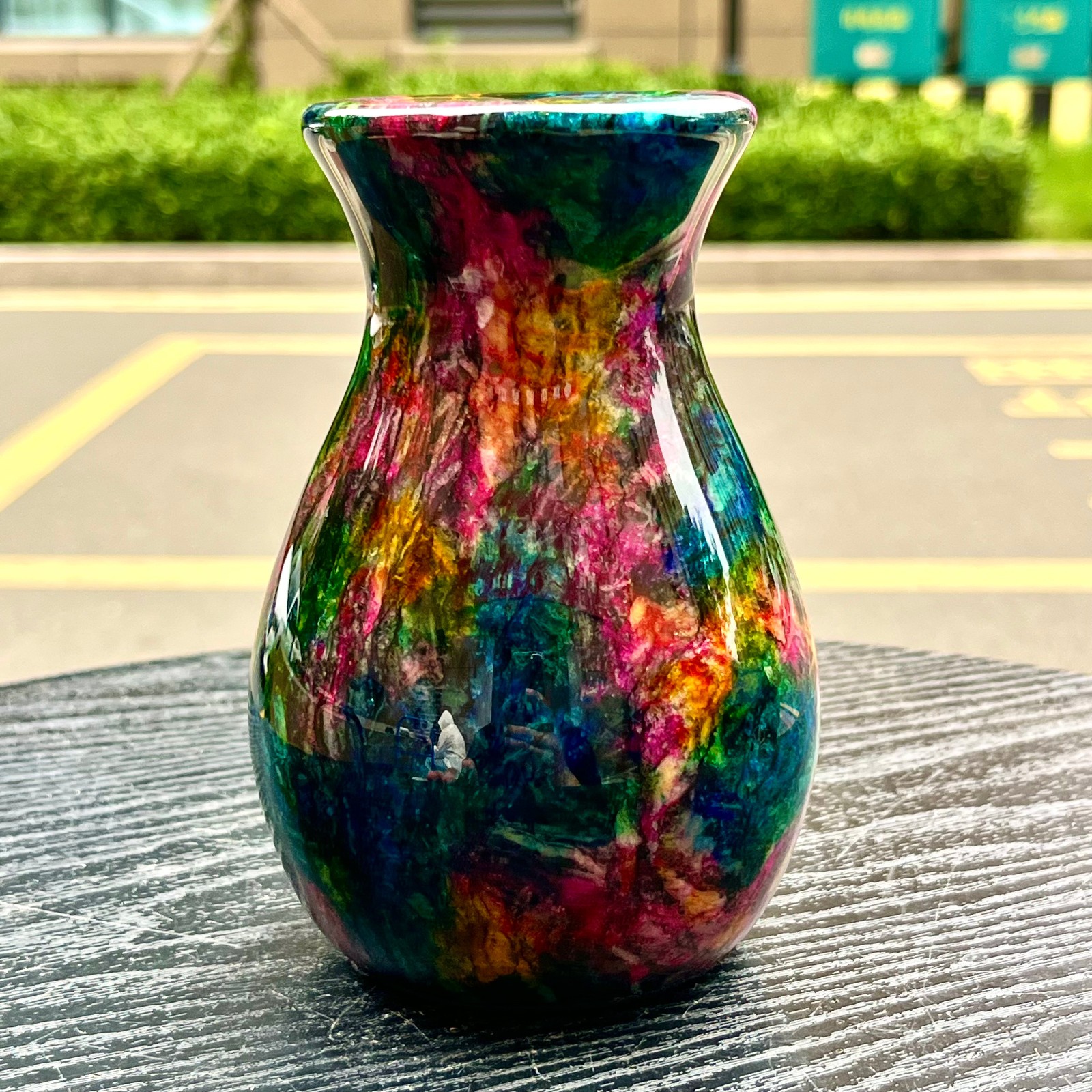 1.14LB Natural “Seven Colors Jade” vase specimen -Taiwan China