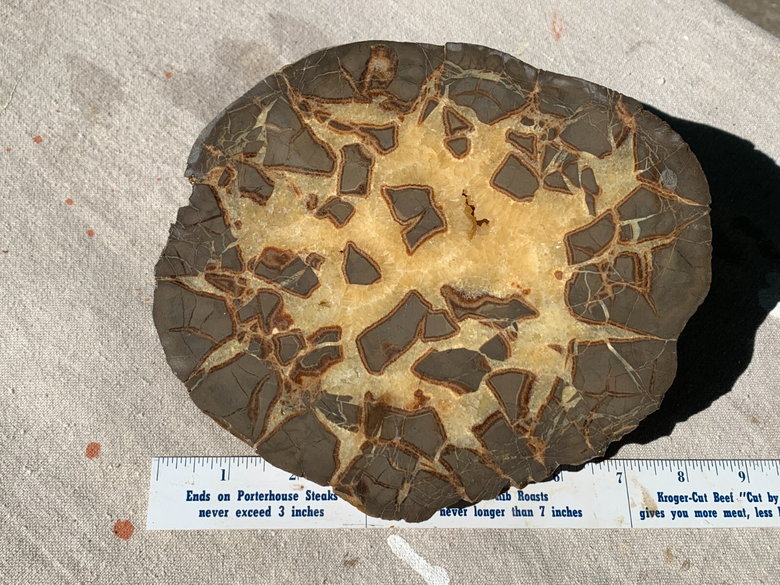 ☆4.7LB (2100Gr) 8 Inch Septarian Nodule 1/2 Geode Mineral Specimen from Utah☆720