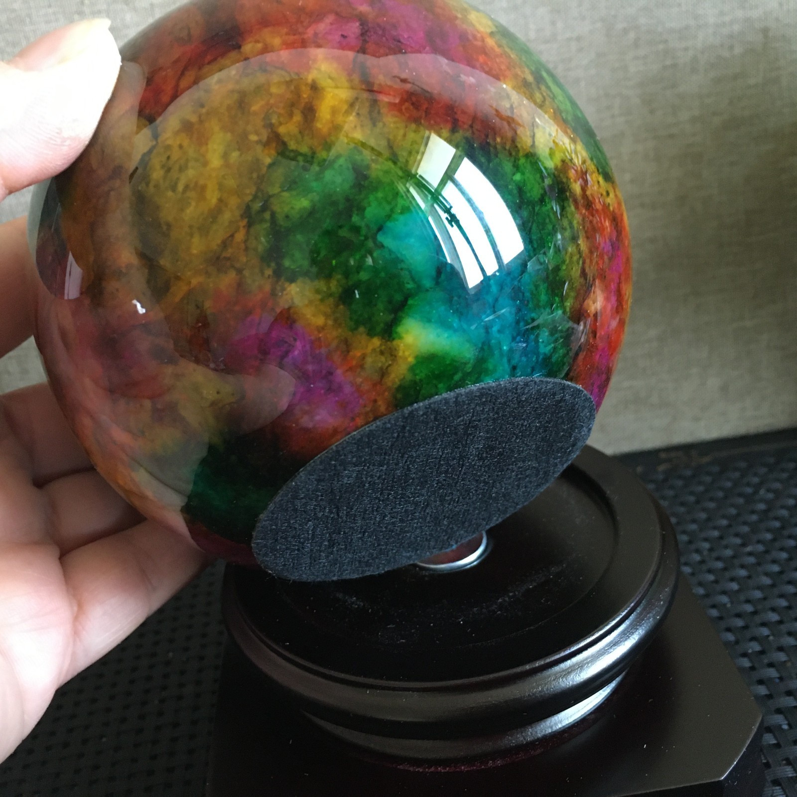 1536g “Seven Colors Jade” crystal sphere specimen -Taiwan China B04