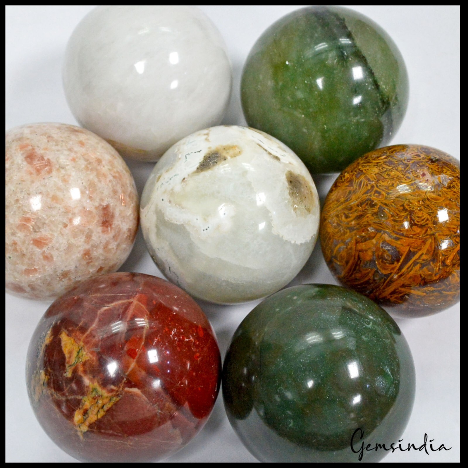 8900 Ct Natural Untreated Multi Gems Healing Crystal Mineral Sphere Gems W Stand