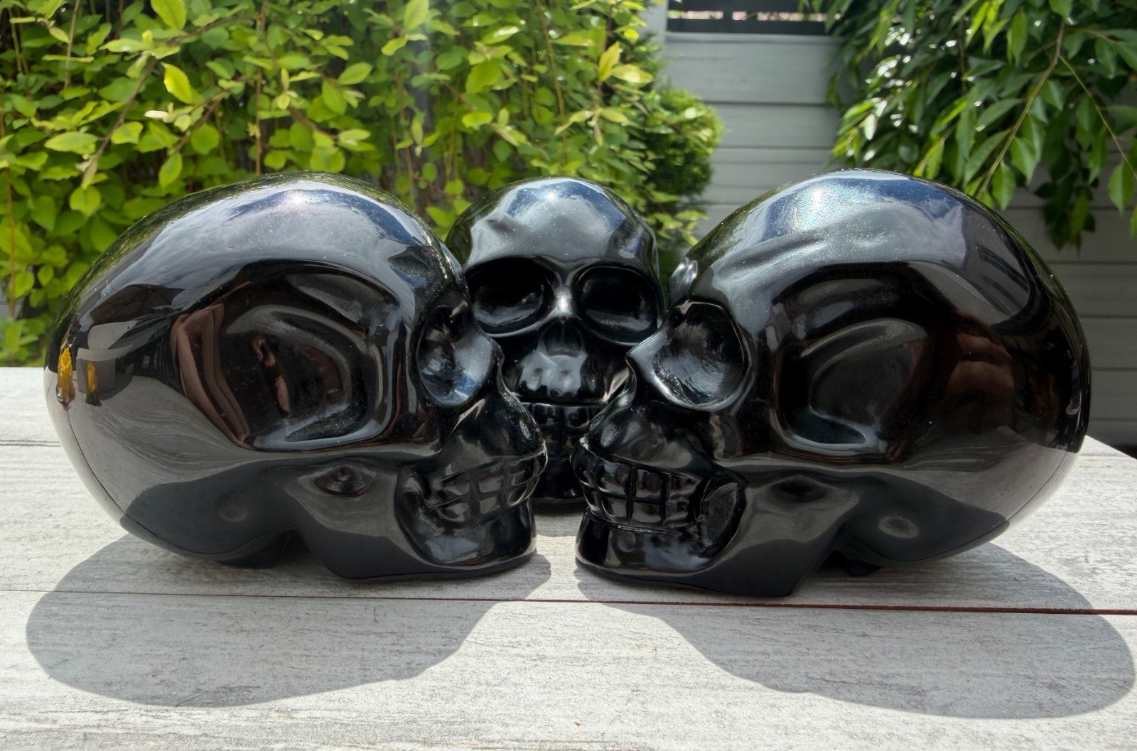 Wholesale lot 3 Pcs Natural Black Obsidian Skull
