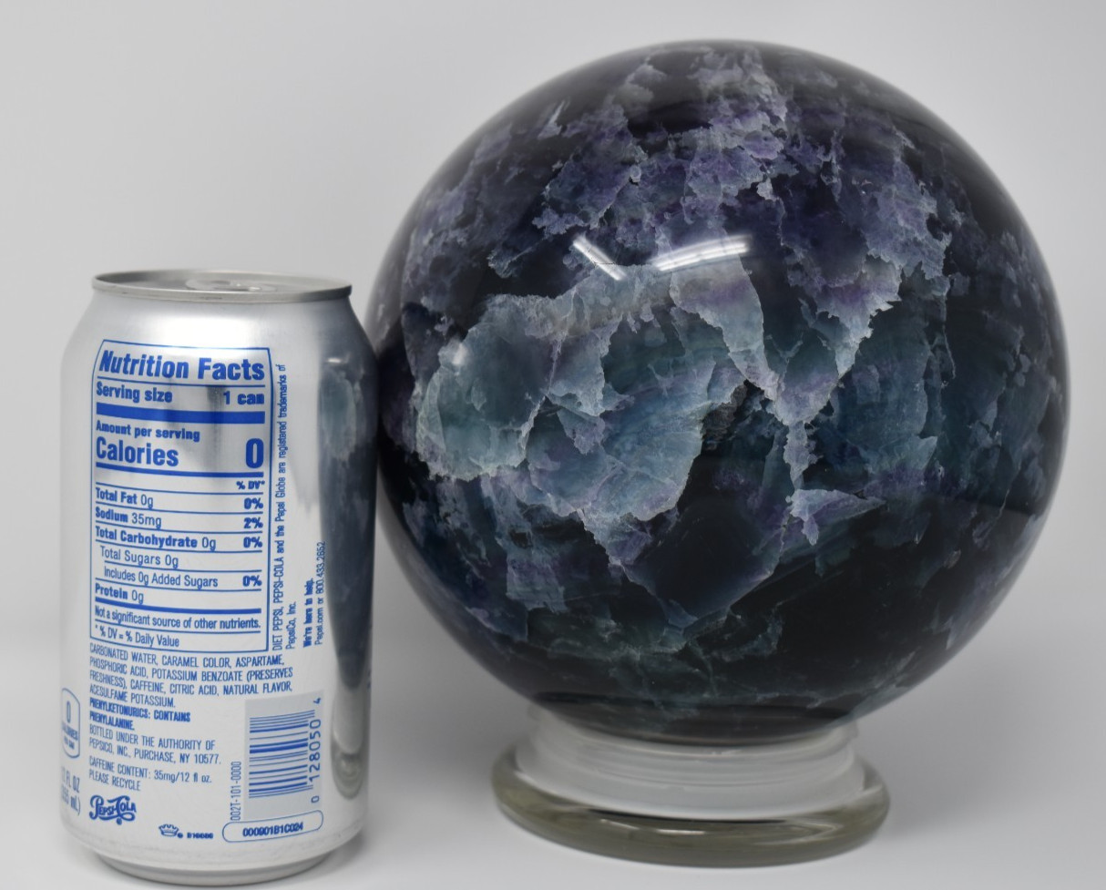 Large Fluorite Sphere 6855 grams or 15 LB 1.8 OZ. 160 mm
