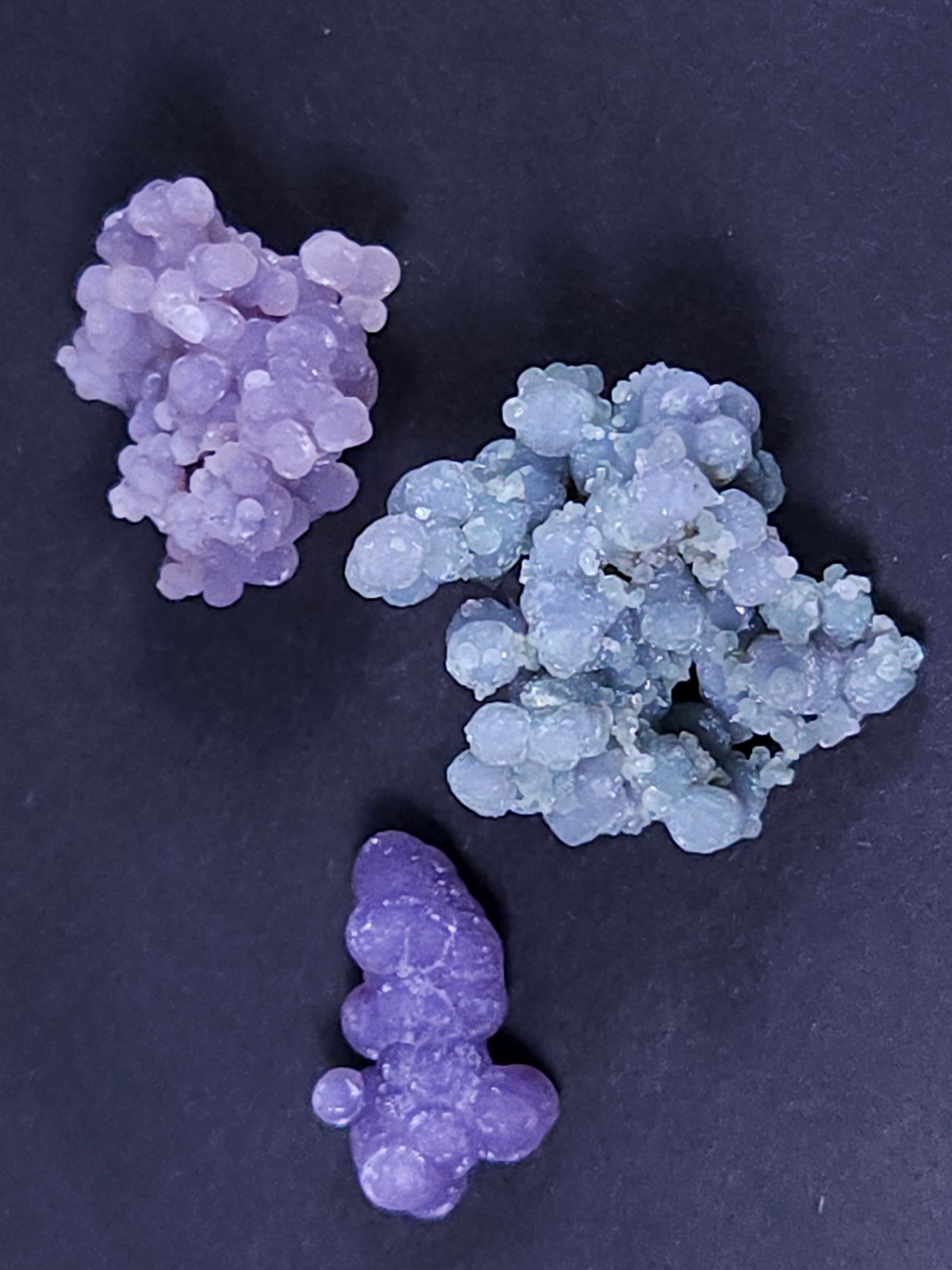 3x A++ Sparkly Purple GRAPE CHALCEDONY Crystals Amethyst Indonesia Agate Quartz