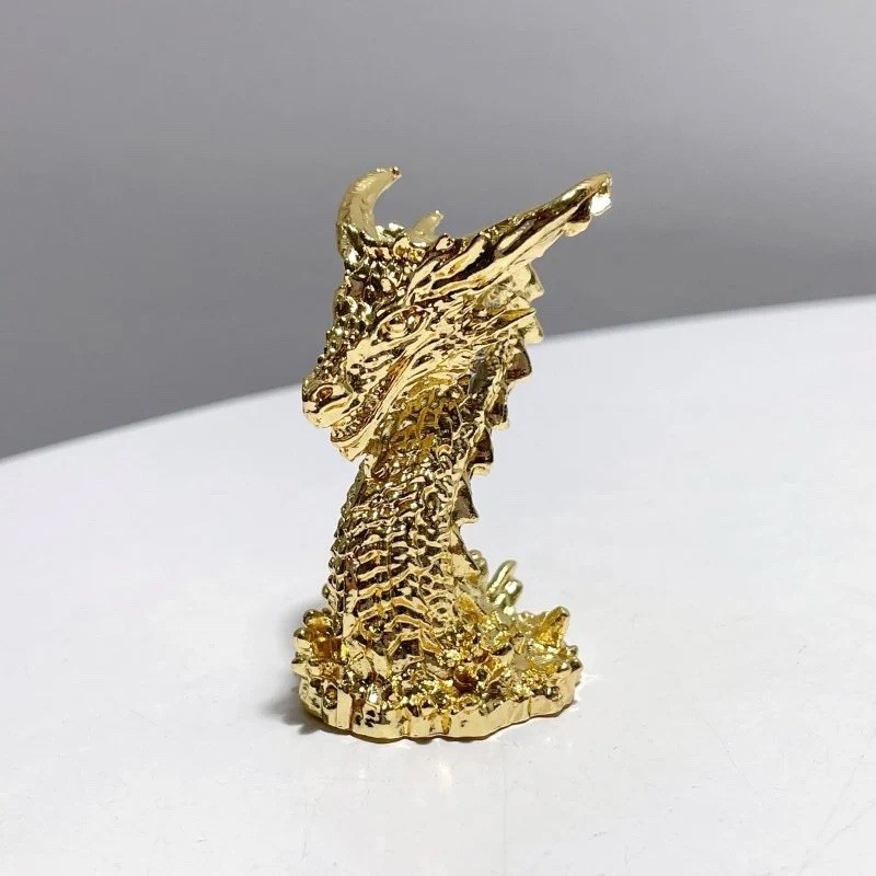 Set of 2 Dragon Crystal Sphere Stands Gold + Silver